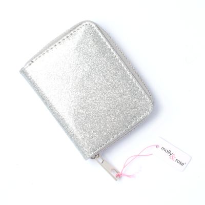 Coloured glitter zip purse 11x9cm