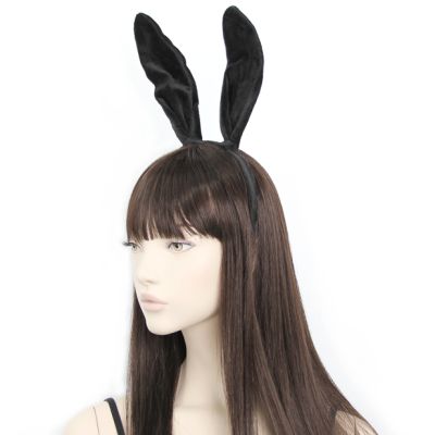 Black fabric rabbit ears aliceband