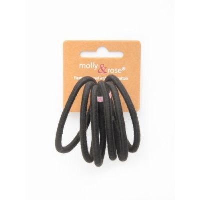 Cotton elastic - Black - Card of 6 - 4mm thick
