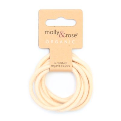 Organic cotton elastics - Blonde - Card of 6 - 4mm thick