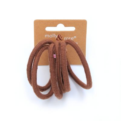 Cotton elastics -  Brown - Card of 6 - 4mm thick