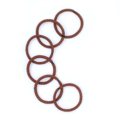 Cotton elastics -  Brown - Card of 6 - 4mm thick