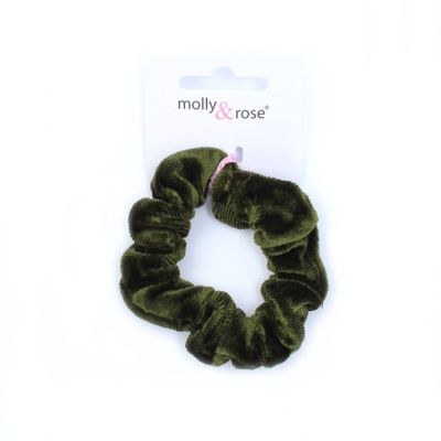 Small - Velvet scrunchie in School colours. Dia.7cm