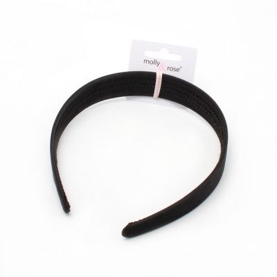 2.5cm black satin aliceband