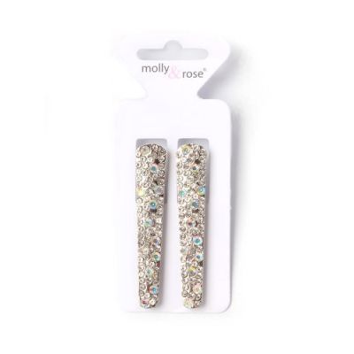 Card of 2 diamante beak clips. 6cm