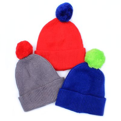 Childrens sized knitted bobble hat
