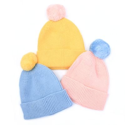 Childrens sized knitted bobble hat