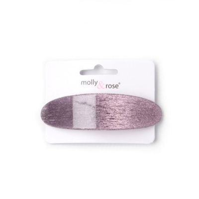 Oval metallic glitter barrette clip. 9cm