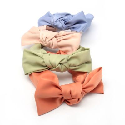 Fabric knot bow front aliceband