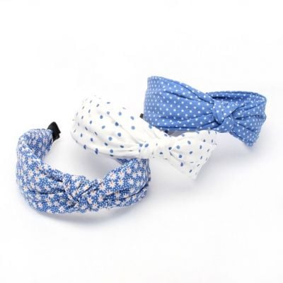 5cm wide assorted print knotted top aliceband