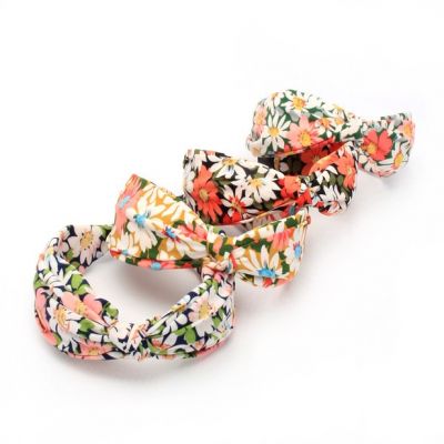 5cm wide floral print knotted top aliceband