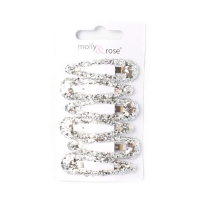 Card of 6 Silver glitter sleepies - 5cm
