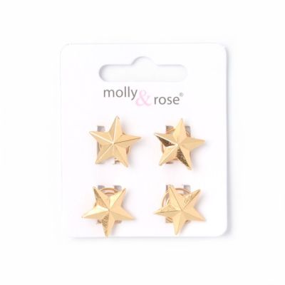 Gold star twist in hair pins