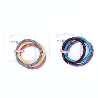 Telephone elastics - Opaque colours - Card of 3 - 4mm thick