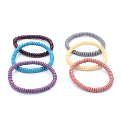 Telephone elastics - Opaque colours - Card of 3 - 4mm thick