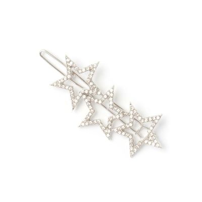 3 Star motif crystal hair slide 5cm