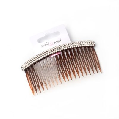 10cm Tort side comb with diamante stones