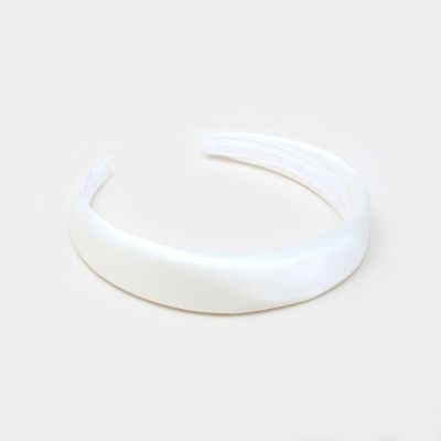 2.5cm wide ivory padded satin aliceband