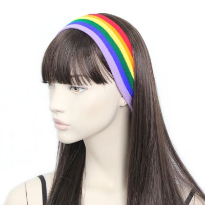 Striped bright rainbow bandeau