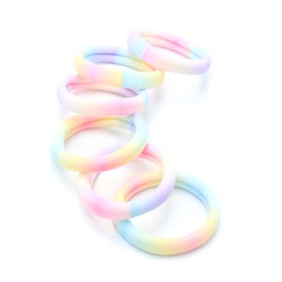Recycled jersey elastics - Pastel Rainbow - 8mm thick - Card of 6