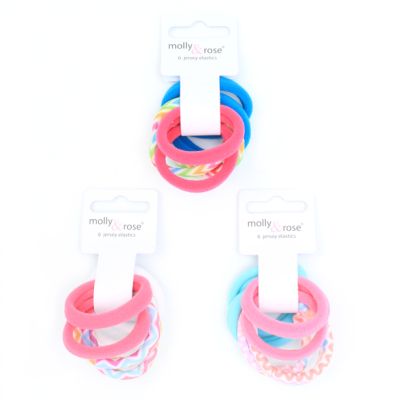 Jersey elastics - Assorted - 8mm thick - Card of 6