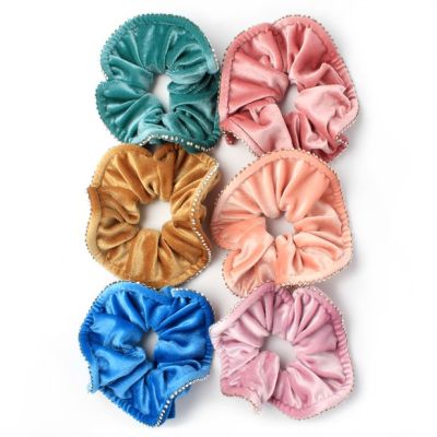 Extra Large - Velvet scrunchie with diamante crystals. Dia.13cm