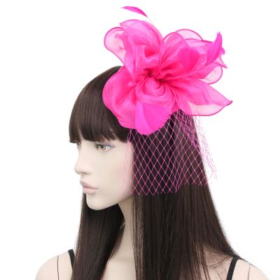 © Style Fleur. Fuchsia Chiffon Fascinator On An Aliceband