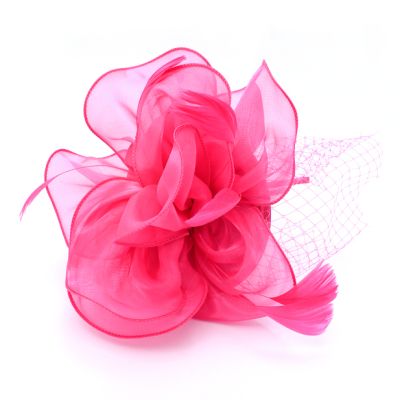 © Style Fleur. Fuchsia Chiffon Fascinator On An Aliceband