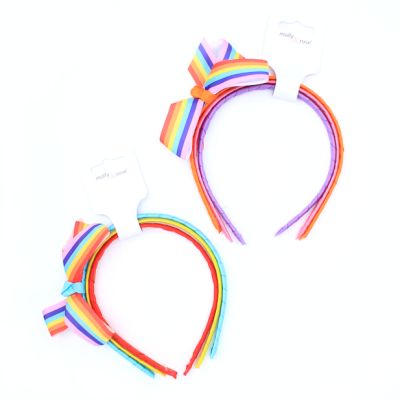 1cm wide ribbon alicebands. Card of 3