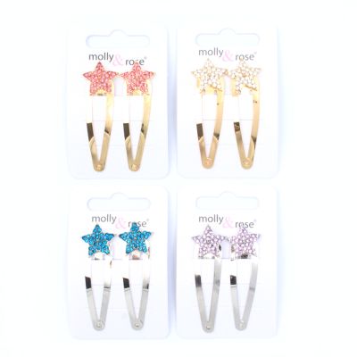 Card of 2 Diamante star sleepies. 5cm