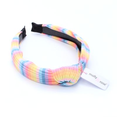 2cm wide pastel rainbow knotted aliceband