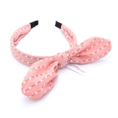 2.5cm wide square dot print bow aliceband