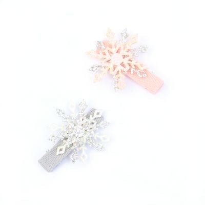 Sparkle snowflake hair clips 4.5cm