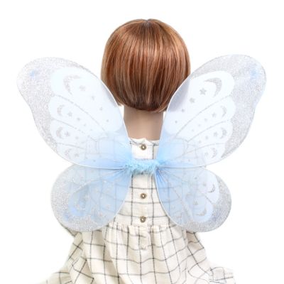 Assorted colour silver glitter detail fairy wings 47x35cm
