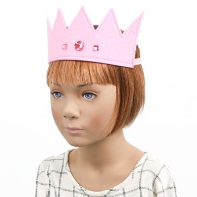 Pink felt crown with jewels