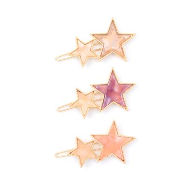 Star hair slide with pearlescent marble effect 5cm