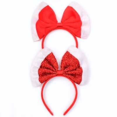 Christmas red bow aliceband