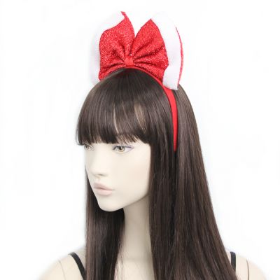 Christmas red bow aliceband