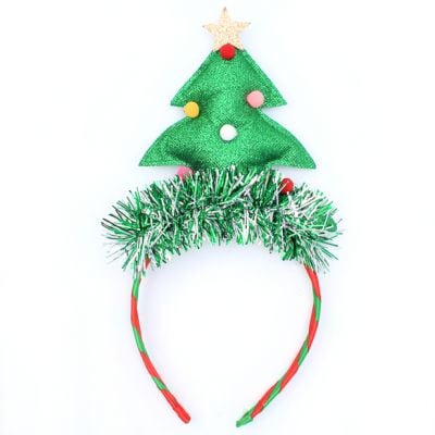 Christmas tree and tinsel aliceband