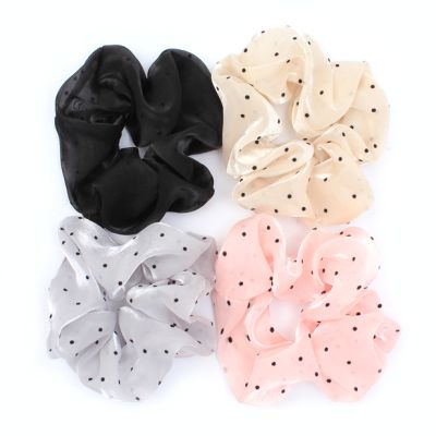 Regular Organza Scrunchie With Polka Dots.11cm.Dia