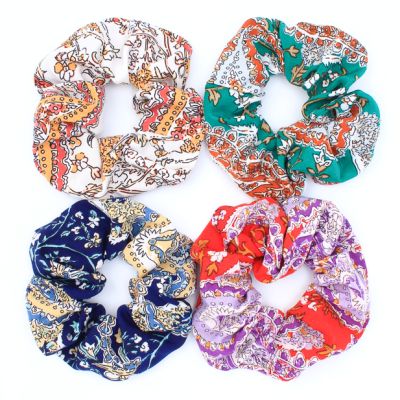 Regular - Floral patterned scrunchie.Dia.11cm