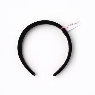 2.5cm wide Black flocked velvet slightly padded aliceband