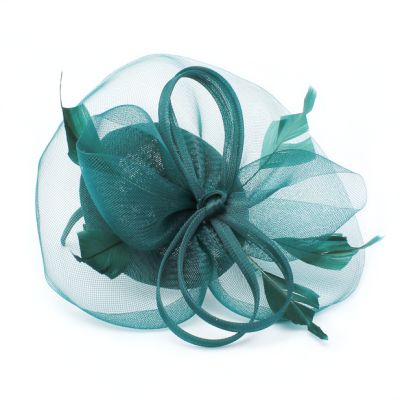 Style Sophia. Sinamay Cap Fascinator With Net And Feathers