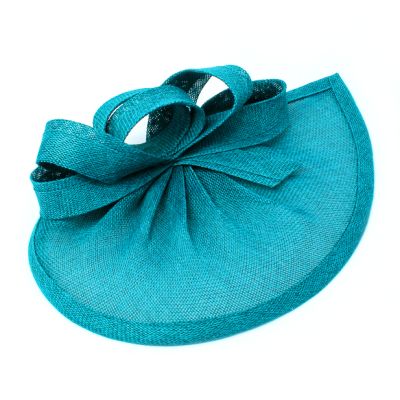 Style Lily. Teal pointed sinamay fascinator with loops