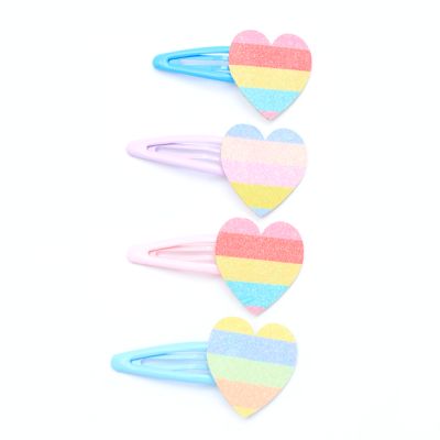 Card of 2 striped glitter heart motif sleepies 5cm