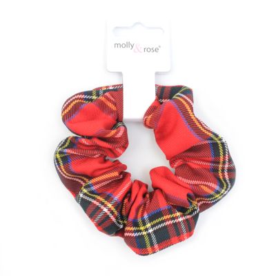 Regular - Red check scrunche. Dia.11cm
