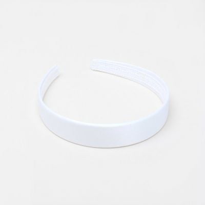 2.5cm wide White satin aliceband