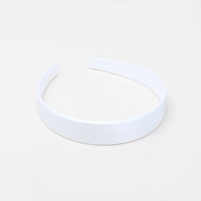 2.5cm wide white satin aliceband