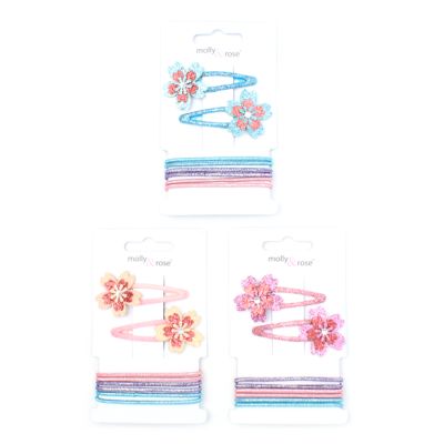 Flower sleepies with glitter elastics set