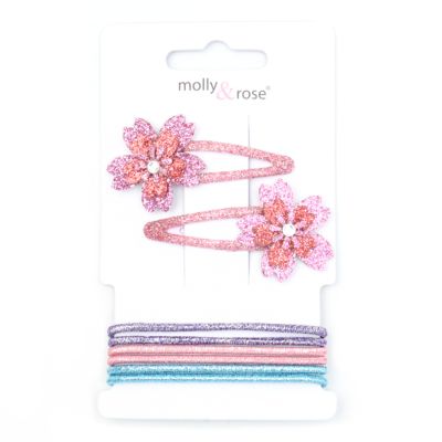 Flower sleepies with glitter elastics set